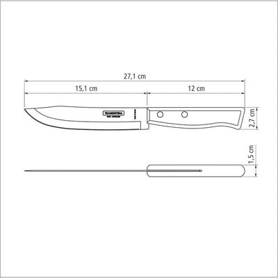 Faca Para Cozinha Tradicional Com Lâmina Em Aço Inox E Cabo Em Madeira Natural 6"