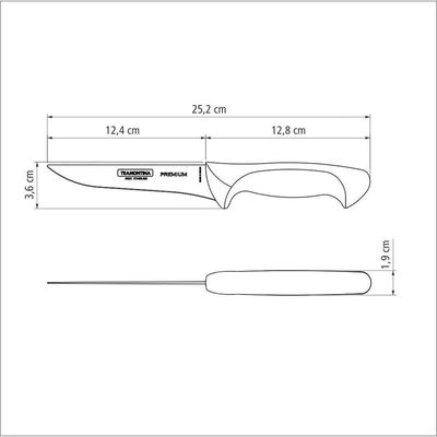 Faca Para Desossar Premium Com Lâmina Em Aço Inox E Cabo De Polipropileno Branco 5"