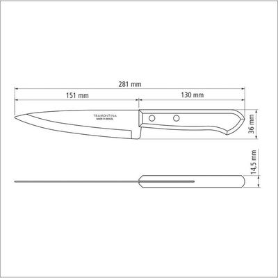 Faca Peixeira Tramontina Dynamic Com Lâmina De Aço Inox E Cabo De Madeira 6" Tramontina