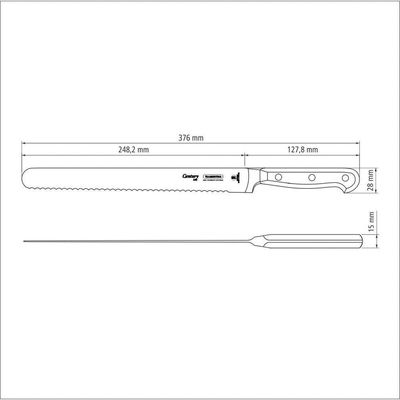 Faca Para Confeitaria Century Lâmina Aço Inox Cabo De Policarbonato E Fibra De Vidro 10"