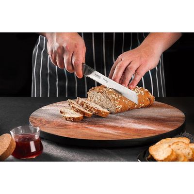 Faca Para Pão Century Com Lâmina Em Aço Inox E Cabo De Policarbonato E Fibra De Vidro 8"