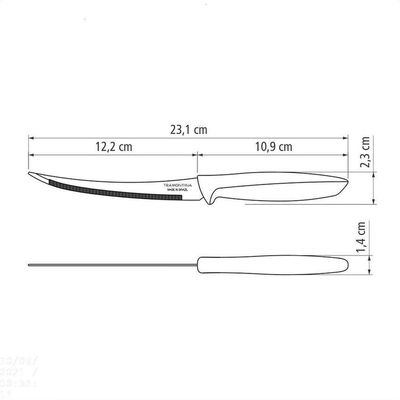 Faca Para Tomate Plenus Com Lâmina Em Aço Inox E Cabo De Polipropileno Cinza 5"