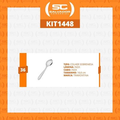 Kit - 36 Colheres De Sobremesa Luxo Laguna Em Aço Inox Csitop - Tramontina