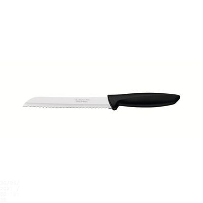 Faca Para Pão Tramontina Plenus Com Lâmina Em Aço Inox E Cabo De Polipropileno Preto 7" Tramontina