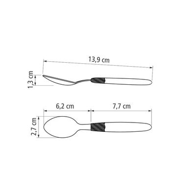 Conjunto Chá E Sobremesa Ipanema 72 Peças Lâminas Aço Inox Cabo Preto Ptop - Tramontina