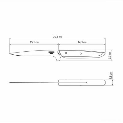 Faca Para Desossar Verttice Com Lâmina Em Aço Inox E Cabo De Madeira Natural 6"
