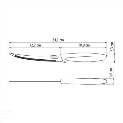 Faca Para Tomate Plenus Com Lâmina Em Aço Inox E Cabo De Polipropileno Preto 5"