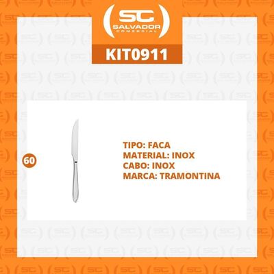 Kit - 60 Facas Para Churrasco Luxo Laguna Em Aço Inox Fitop - Tramontina