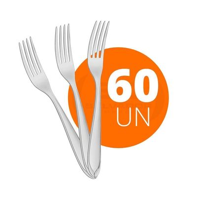Kit - 60 Garfos De Mesa Luxo Laguna Em Aço Inox Gitop - Tramontina