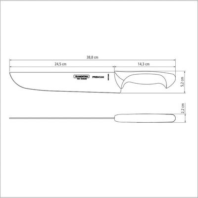 Faca Chef Tramontina Premium Com Lâmina Em Aço Inox E Cabo De Polipropileno Branco 10" Tramontina