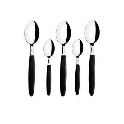 Conjunto Chá E Sobremesa Ipanema 48 Peças Lâminas Aço Inox Cabo Preto Ptop - Tramontina
