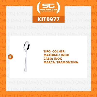 Kit - 6 Colheres De Sopa Búzios Em Aço Inox Cibag - Tramontina 23763000