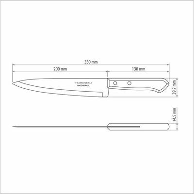 Faca Peixeira Tramontina Dynamic Com Lâmina De Aço Inox E Cabo De Madeira 8" Tramontina