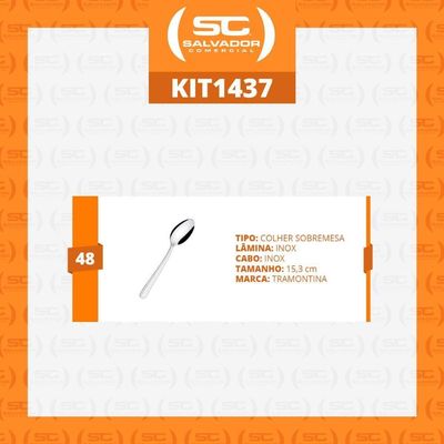 Kit - 48 Colheres De Sobremesa Búzios Em Aço Inox Csibag - Tramontina