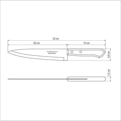 Faca Peixeira Tramontina Dynamic Com Lâmina De Aço Inox E Cabo De Madeira 8" Tramontina