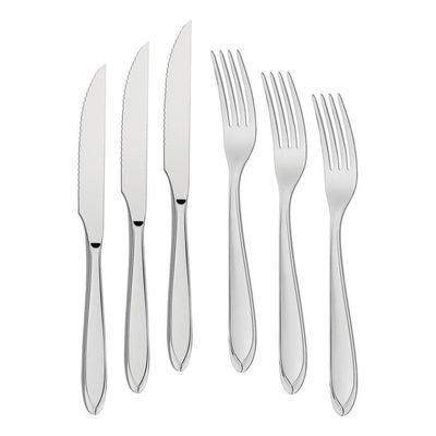 Kit - Jogo De Faca E Garfo Luxo Laguna 96 Peças Em Aço Inox Itop - Tramontina