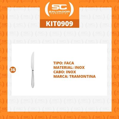 Kit - 36 Facas Para Churrasco Luxo Laguna Em Aço Inox Fitop - Tramontina