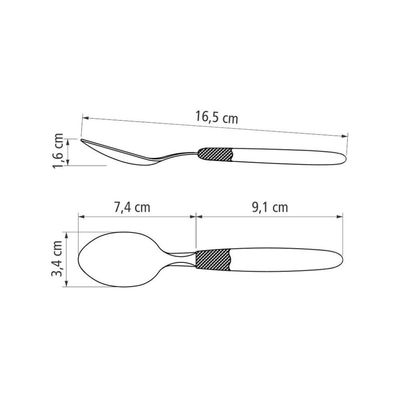 Conjunto Chá E Sobremesa Ipanema 12 Peças Lâminas Aço Inox Cabo Preto Ptop - Tramontina