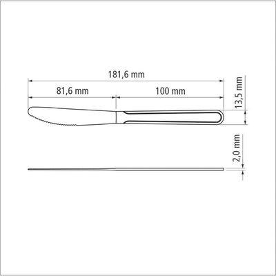 Faca Para Sobremesa 3" Tramontina Búzios Em Aço Inox Tramontina
