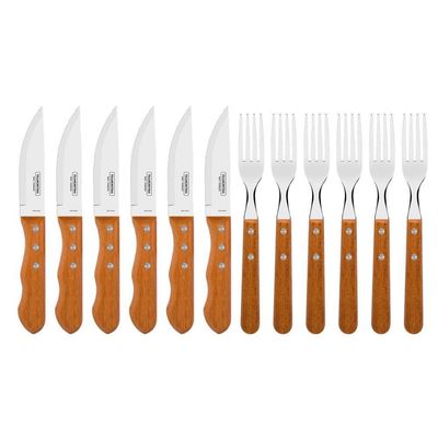 Kit - Faqueiro Premium 3 Peças + 1 Jogo De Churrasco 12 Peças Dynamic - Tramontina