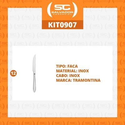 Kit - 12 Facas Para Churrasco Luxo Laguna Em Aço Inox Fitop - Tramontina