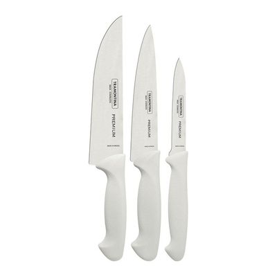 Kit - Faqueiro Premium 3 Peças + 1 Faca De Carne Profissional 6 Pol - Tramontina