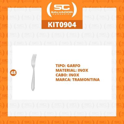 Kit - 48 Garfos De Mesa Luxo Laguna Em Aço Inox Gitop - Tramontina
