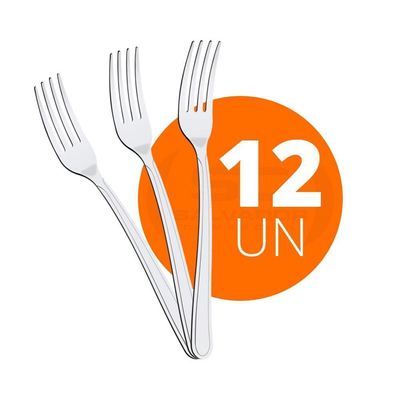 Kit - 12 Garfos De Mesa Buzios Em Aço Inox Gibag - Tramontina