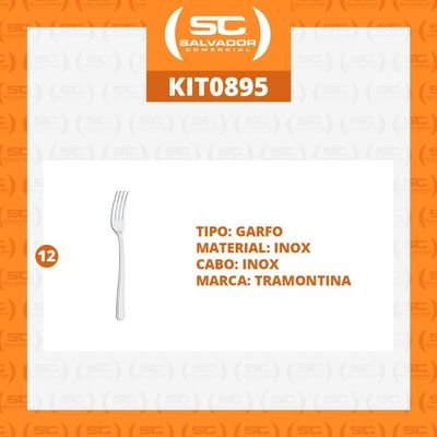 Kit - 12 Garfos De Mesa Buzios Em Aço Inox Gibag - Tramontina