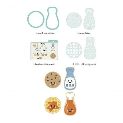 Kit Cortador Decoração De Biscoito Milk &amp; Cookies Cookie