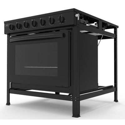 Fogão Industrial 4 Bocas Baixa Pressão Com Forno Realce Bivolt Cr221 Preto Preto 127/220