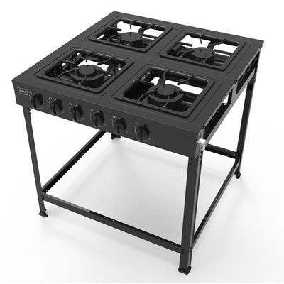 Fogão Industrial 4 Bocas Baixa Pressão Sem Forno Realce Cr220 Preto Preto N/a