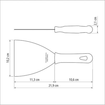 Espátula Tramontina Premium Com Lâmina Em Aço Inox E Cabo De Polipropileno Branco 4" Tramontina