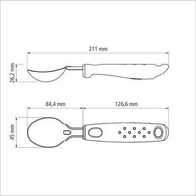 Concha Para Sorvete Utilitá Com Lâmina Em Aço Inox E Cabo De Polipropileno Vermelho
