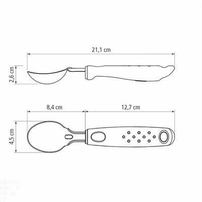 Concha Para Sorvete Utilitá Com Lâmina Em Aço Inox E Cabo De Polipropileno Vermelho