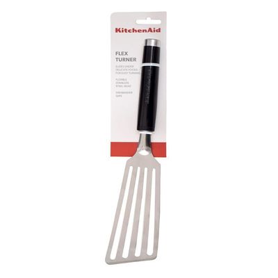 Espátula Inox Perfurada Flexível Cozinha Kitchenaid Cor:preto Preto