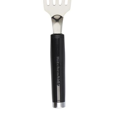 Espátula Inox Perfurada Flexível Cozinha Kitchenaid Cor:preto Preto