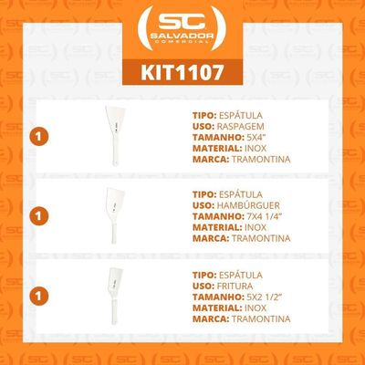 Kit - Conjunto De Espátulas Profissionais Alto Rendimento Para Lanches - Tramontina