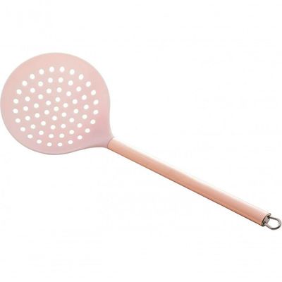 Escumadeira De Nylon Com Cabo De Aço Inox Rosé 30 Cm - Lyor