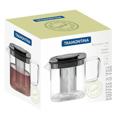 Bule Para Chá Tramontina Em Vidro E Aço Inox Com Infusor 600 Ml Tramontina