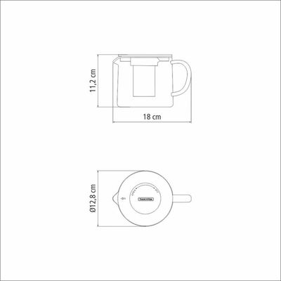 Bule Para Chá Tramontina Em Vidro E Aço Inox Com Infusor 900 Ml Tramontina