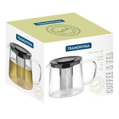 Bule Para Chá Tramontina Em Vidro E Aço Inox Com Infusor 900 Ml Tramontina