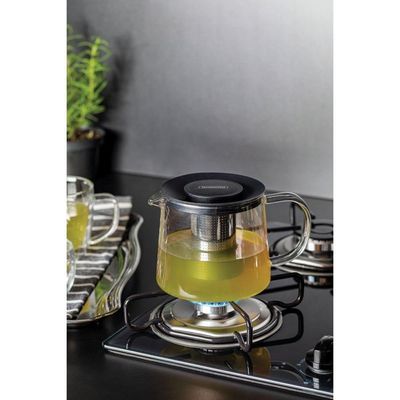Bule Para Chá Tramontina Em Vidro E Aço Inox Com Infusor 900 Ml Tramontina