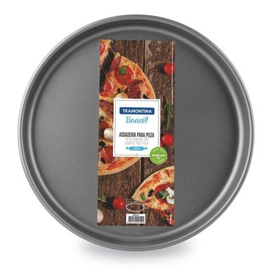 Assadeira Para Pizza Alumínio Com Revestimento Antiaderente Starflon T1 Grafite 30 Cm 1,8