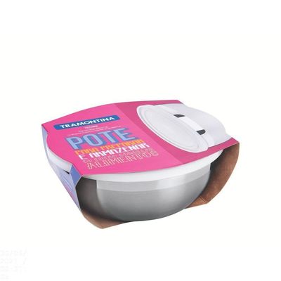 Pote Tramontina Freezinox Redondo Em Aço Inox Com Tampa Plástica 20 Cm 2,2 L Tramontina