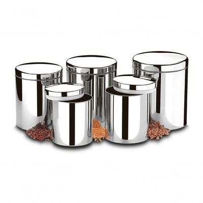 Conjunto De Potes Porta Mantimentos Com Tampa Brinox Suprema 5 Peças Inox