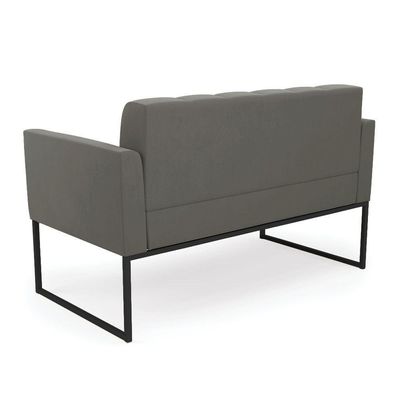 Sofá Namoradeira Elisa Suede Base Metálica Industrial Preto - D'rossi Cor Grafite