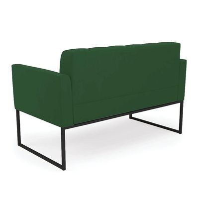 Kit 1 Sofá Namoradeira E 2 Poltronas Elisa Veludo Base Metálica Industrial Preto - D'rossi Cor Verde