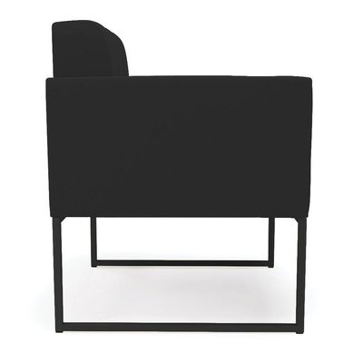 Poltrona Elisa Veludo Preto Base Metálica Industrial Preto - D'rossi