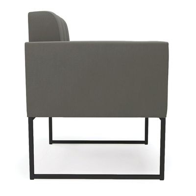 Poltrona Elisa Suede Grafite Base Metálica Industrial Preto - D'rossi